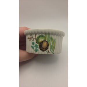 Haviland Limoges France Aluminate Frugier Porcelain Ribbed Ramekin Botanical